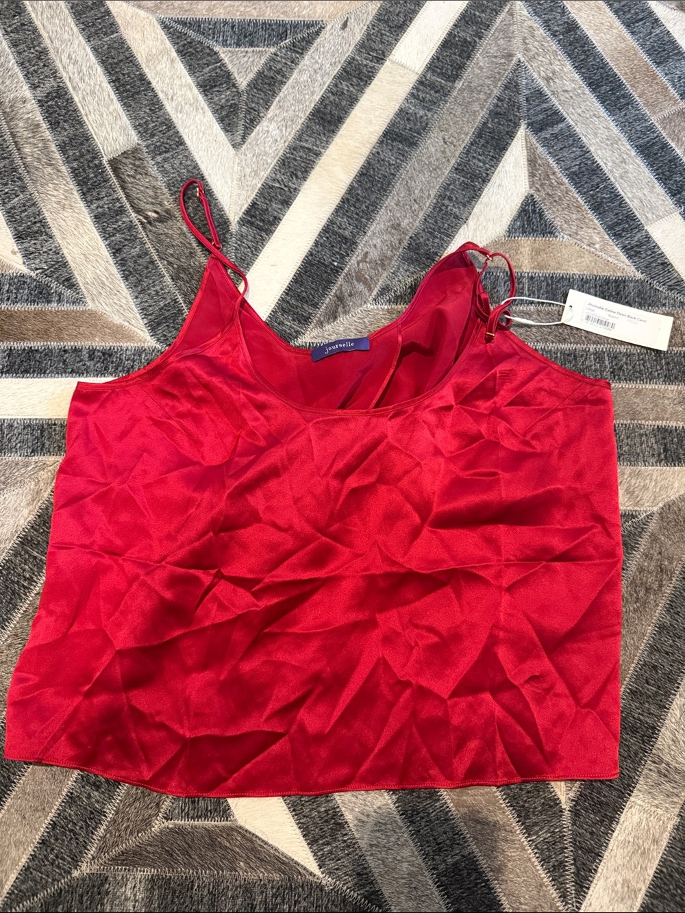 Red Satin Cami Tank Top - Unbranded